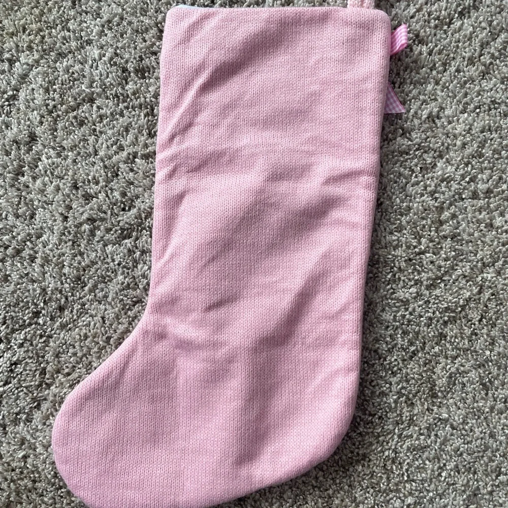 Pink Baby's First Christmas Stocking